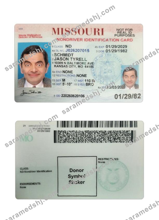 USA Missouri ID card
